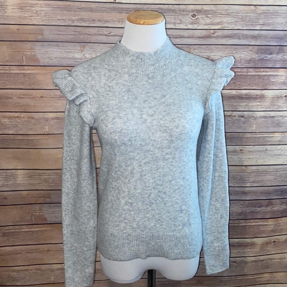 NWT Loft Ruffle Detailed Turtleneck Sweater